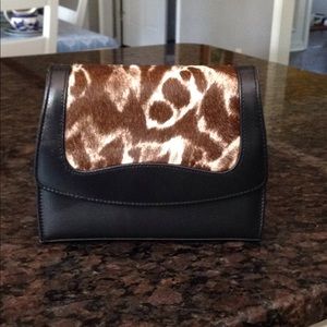 ESCADA clutch ; leather, pony hair